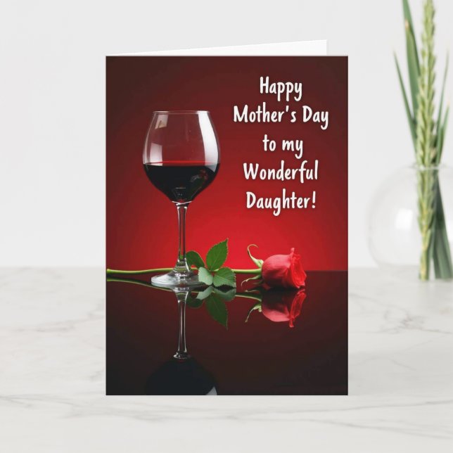 Reflective Red Bloom Day Card (Front)