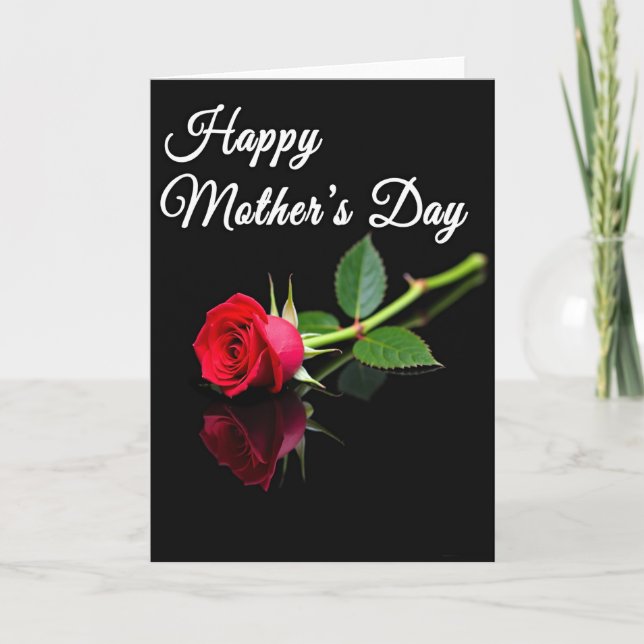 Reflective Red Bloom Mothers Day Card (Front)