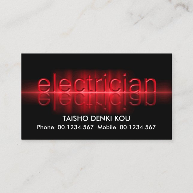 Reflective Red Electrifying Pulse Business Card (Front)