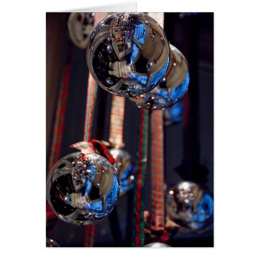 Reflective Silver Christmas Ornaments Cards (Front)