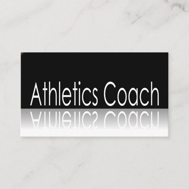 Reflective Text - Athletics Coach - Business Card (Front)
