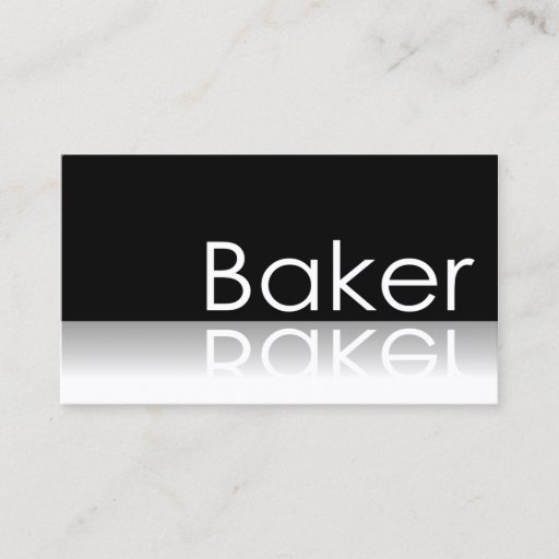 Customizable Reflective Text - Baker - Business Card