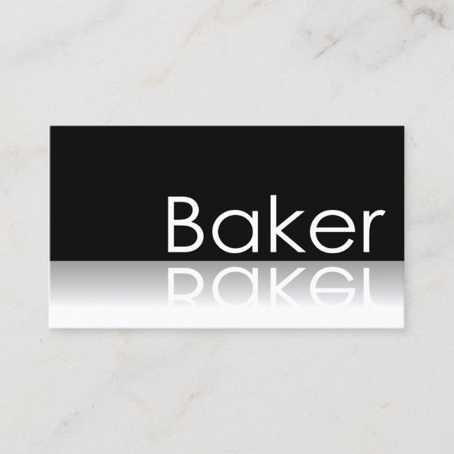 Reflective Text - Baker - Business Card (Front)