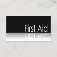 Reflective Text - First Aid - Business Card at Zazzle