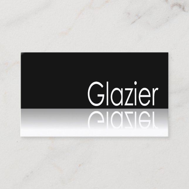 Reflective Text - Glazier - Business Card (Front)
