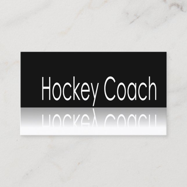 Reflective Text - Hockey Coach - Business Card (Front)