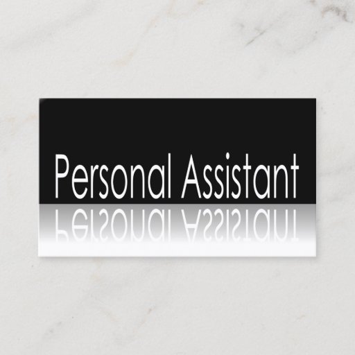 Customizable Reflective Text - Personal Assistant Business Card