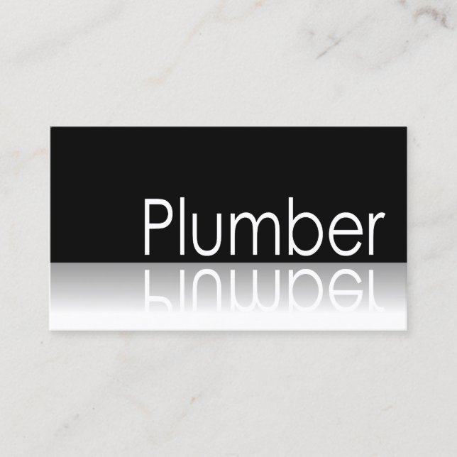 Reflective Text - Plumber - Business Card (Front)