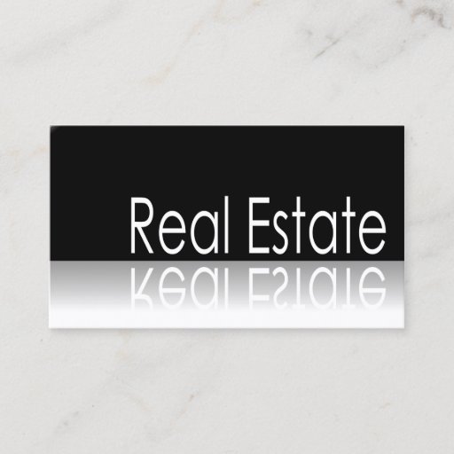 Customizable Reflective Text - Real Estate - Business Card
