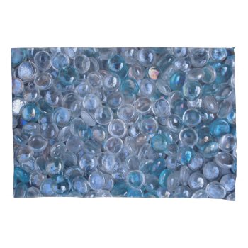 Reflective Watery Blue And Clear Glass Marbles Pillow Case by ICandiPhoto at Zazzle