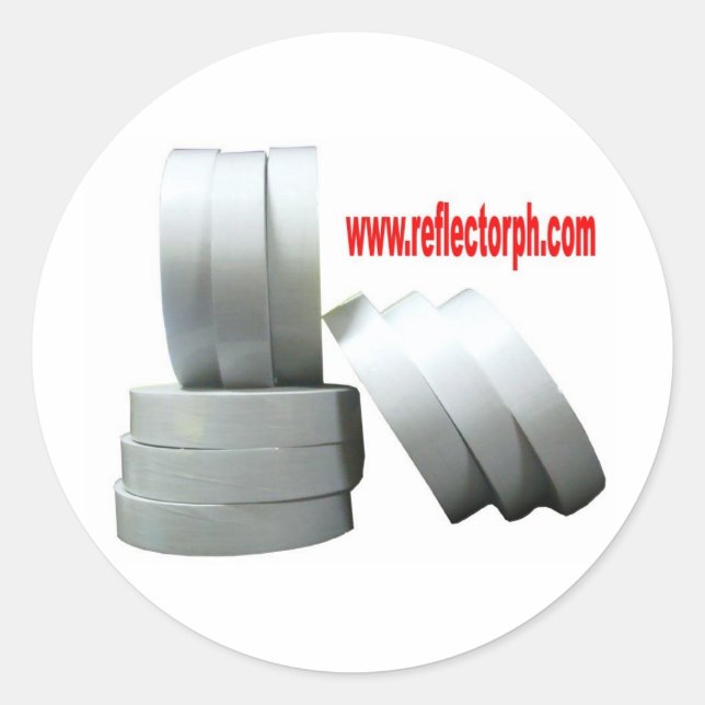 Reflector Reflective Gray Tape Reflectors Classic Round Sticker (Front)