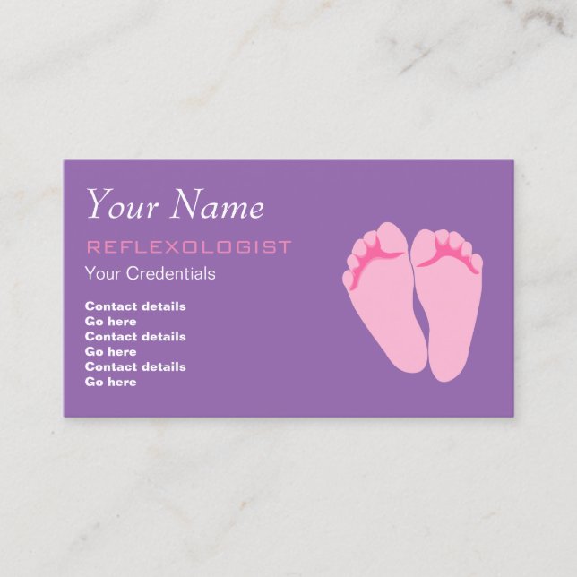 Reflexologist Appointment Business Cards (Front)
