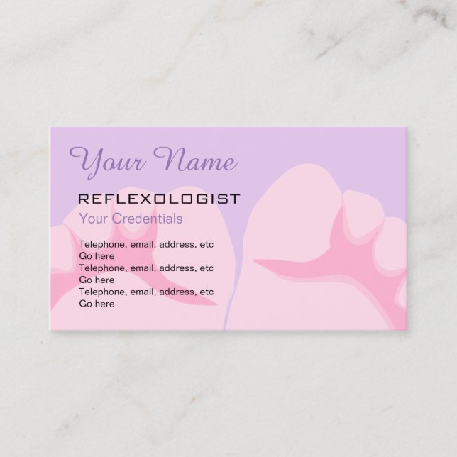 Reflexologist Appointment Business Cards (Front)