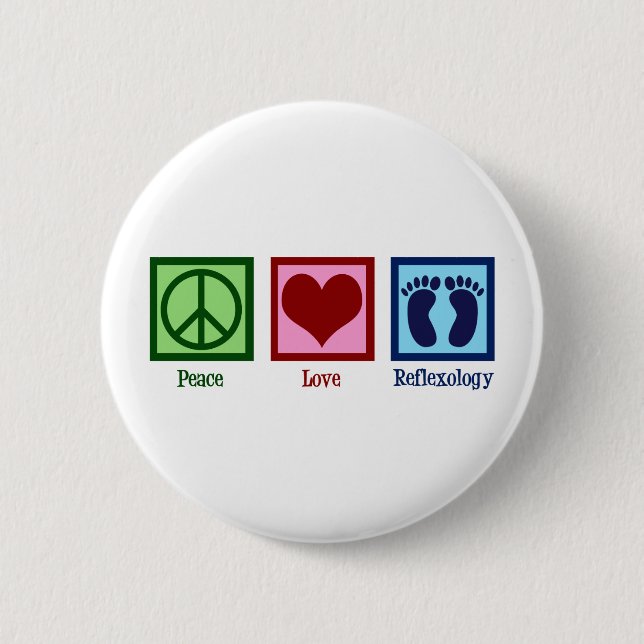 Reflexologist Peace Love Reflexology Foot Massage Button (Front)