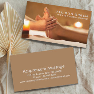 Reflexology Acupressure Foot Massage therapist Business Card