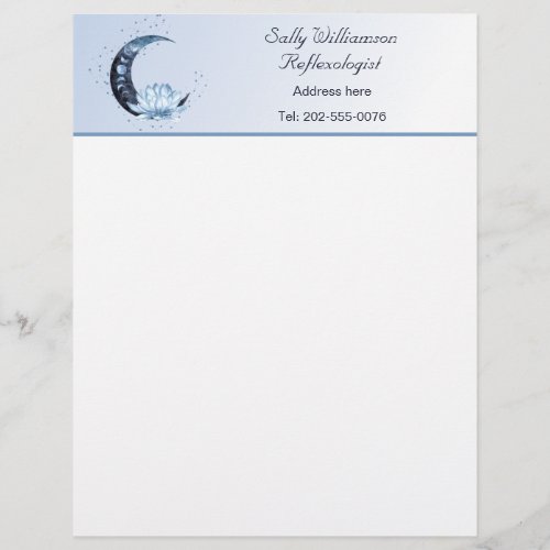 Reflexology Blue Lotus Flower Business  Letterhead