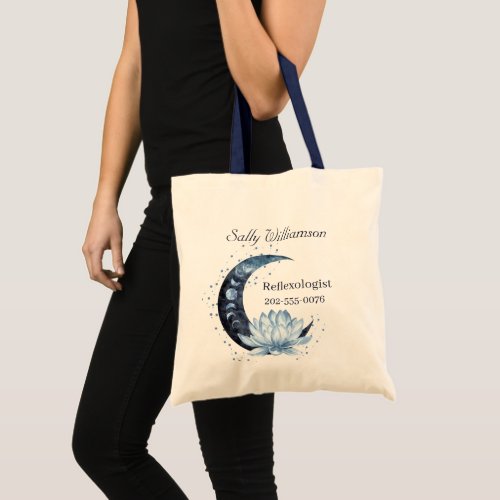 Reflexology Blue Lotus Flower Business Promotional Tote Bag