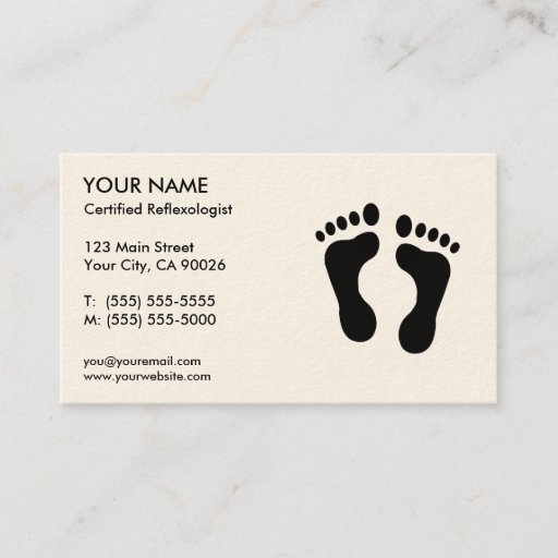 Customizable Reflexology Business Cards