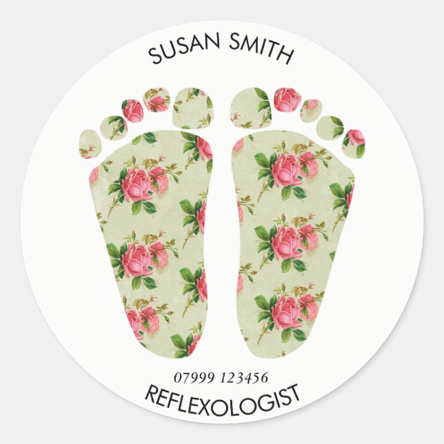reflexology business logo sticker feet chiropodist (Front)