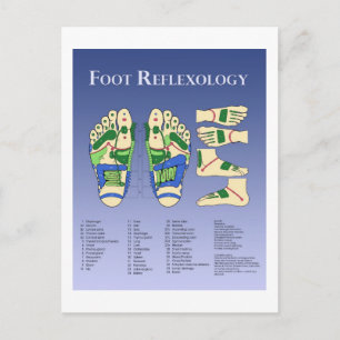 Reflexology chart - Blue Postcard