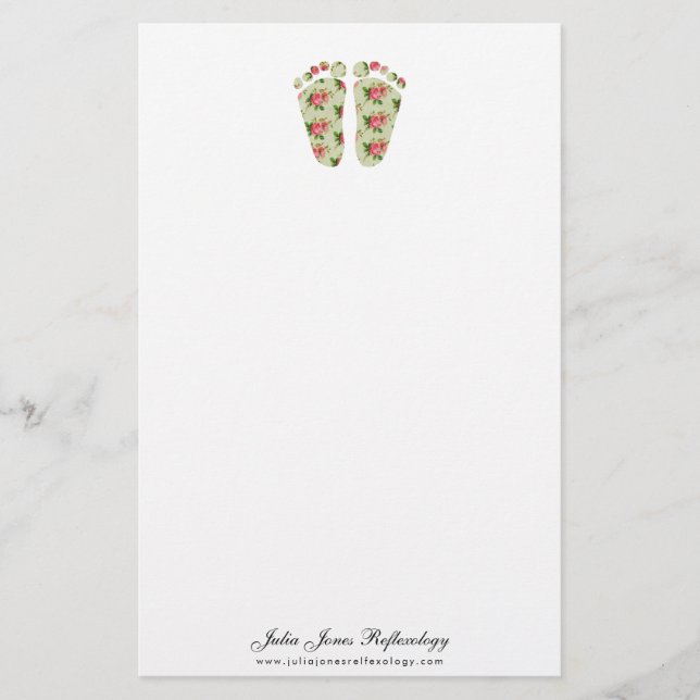 reflexology chiropody podiatry feet notepaper stationery (Front)