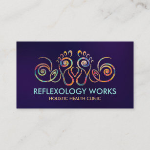 Reflexology - Colorful Spiral  Business Card