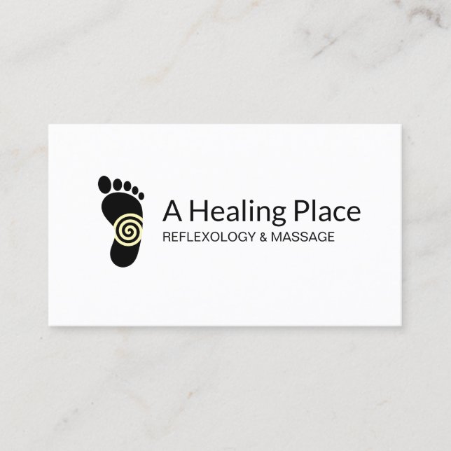 Reflexology Foot Logo Business Card (Front)