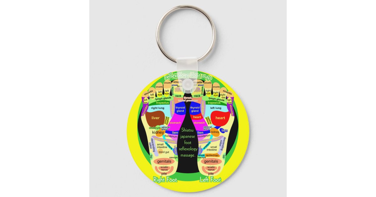 Reflexology Keychains reflexology foot map keychain | Zazzle
