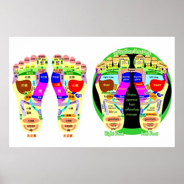 reflexology foot map poster (Front)