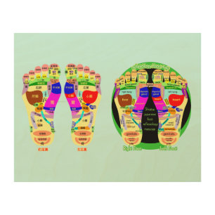 reflexology foot map wood wall art