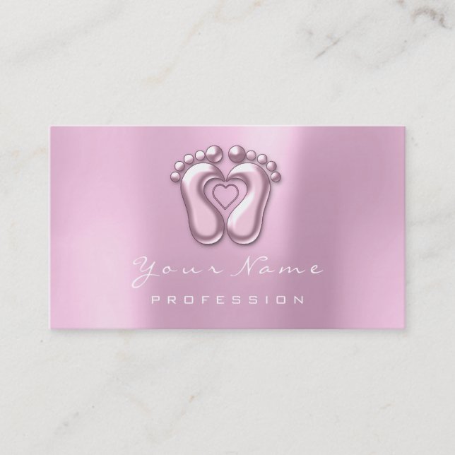 Reflexology Massage Therapist  Rose Pink Lilac Business Card (Front)