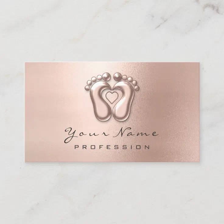 Reflexology Massage Therapist Skinny Rose Blush Business Card Zazzle 8623