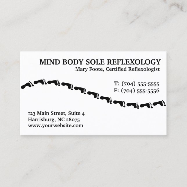 Reflexology Reflexologist Business Cards (Front)
