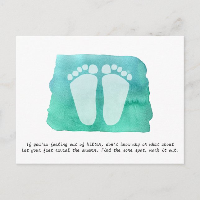 Reflexology therapist business card postcard (Front)