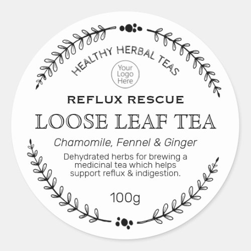 Reflux Rescue Herbal Tea Logo Labels