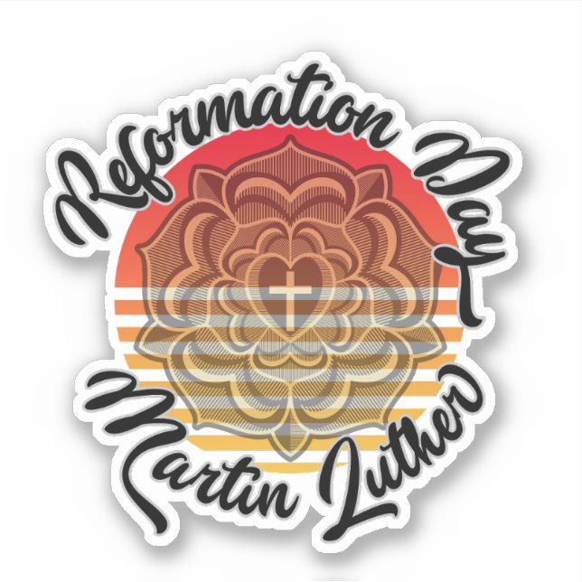 Reformation Day Luther Rose Sticker (Front)