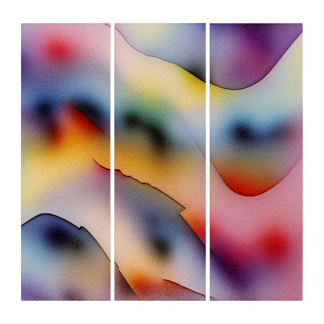 "Refracted Waves" Contemporary Abstract Art (Front)