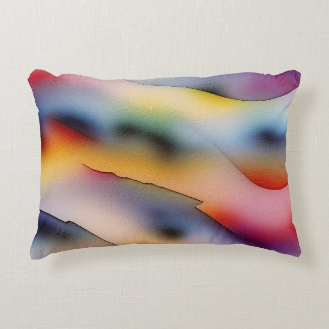 "Refracted Waves" Contemporary Abstract Art Accent Pillow (Front)