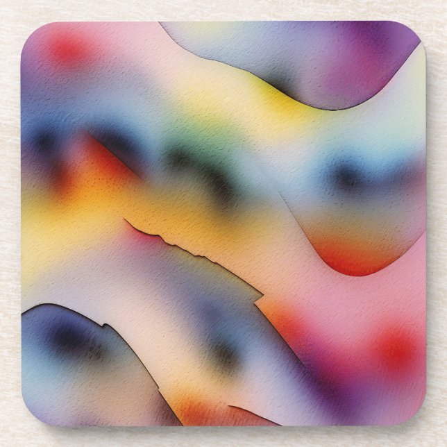 "Refracted Waves" Contemporary Abstract Art Beverage Coaster (Front)