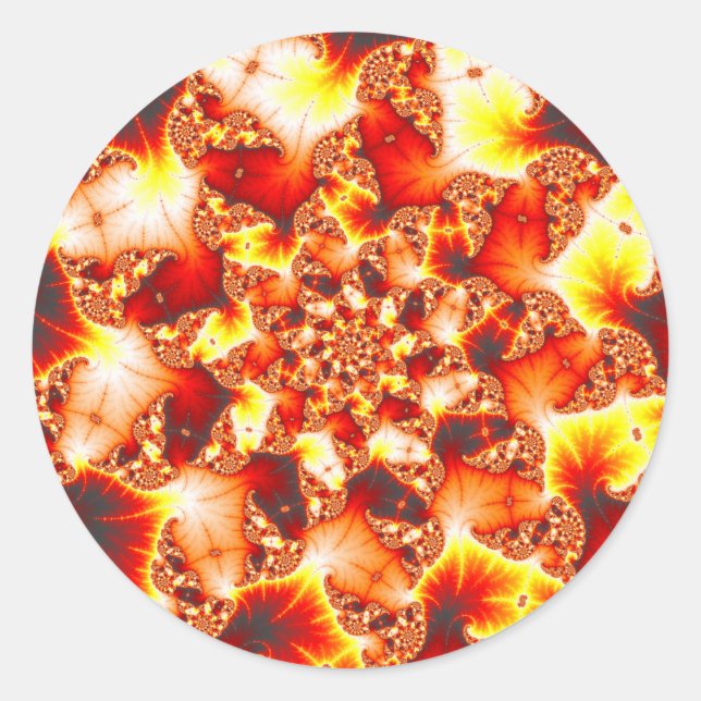 Refractive Heat - Fractal Classic Round Sticker (Front)