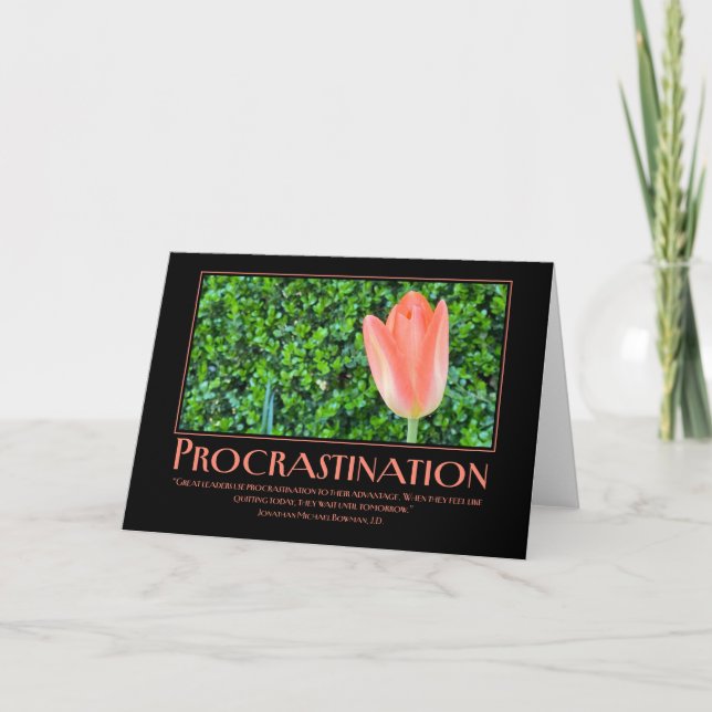 Reframing Procrastination – Motivational  Letterpress Thank You Card (Front)
