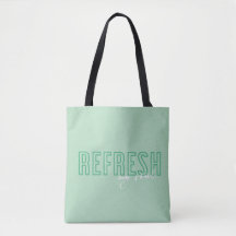 Refresh my soul tote bag mint green
