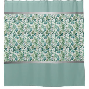 Refresh Your Space Mint Green & Silver Shower Curtain