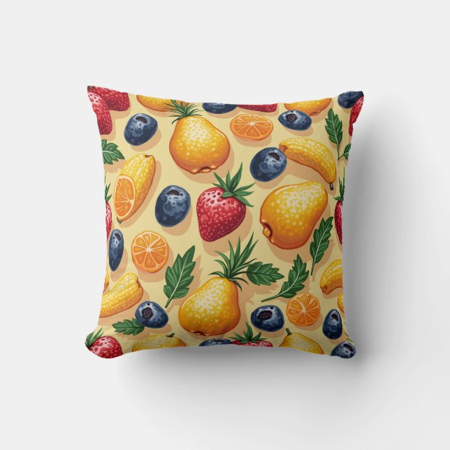Refreshing and sweet fruit pattern cushion (Front)