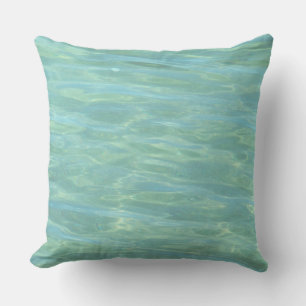 Refreshing Aqua Ocean Water Ripple Decorative Throw Pillow