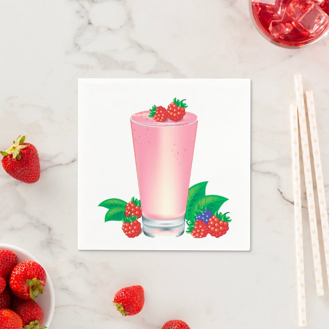 Refreshing Berry Smoothie Pink Drink  Napkins (Creator Uploaded)