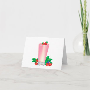 Refreshing Berry Smoothie Pink Drink Note Card