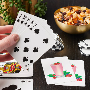 Refreshing Berry Smoothie Pink Drink Poker Cards