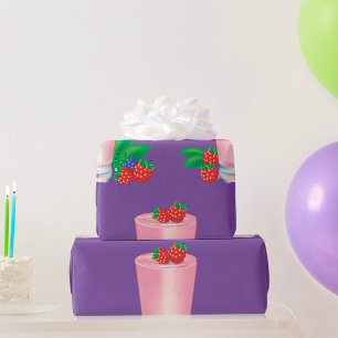 Refreshing Berry Smoothie Pink Drink Wrapping Paper