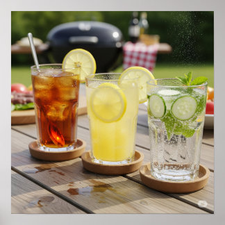 Refreshing Cookout Beverages Poster